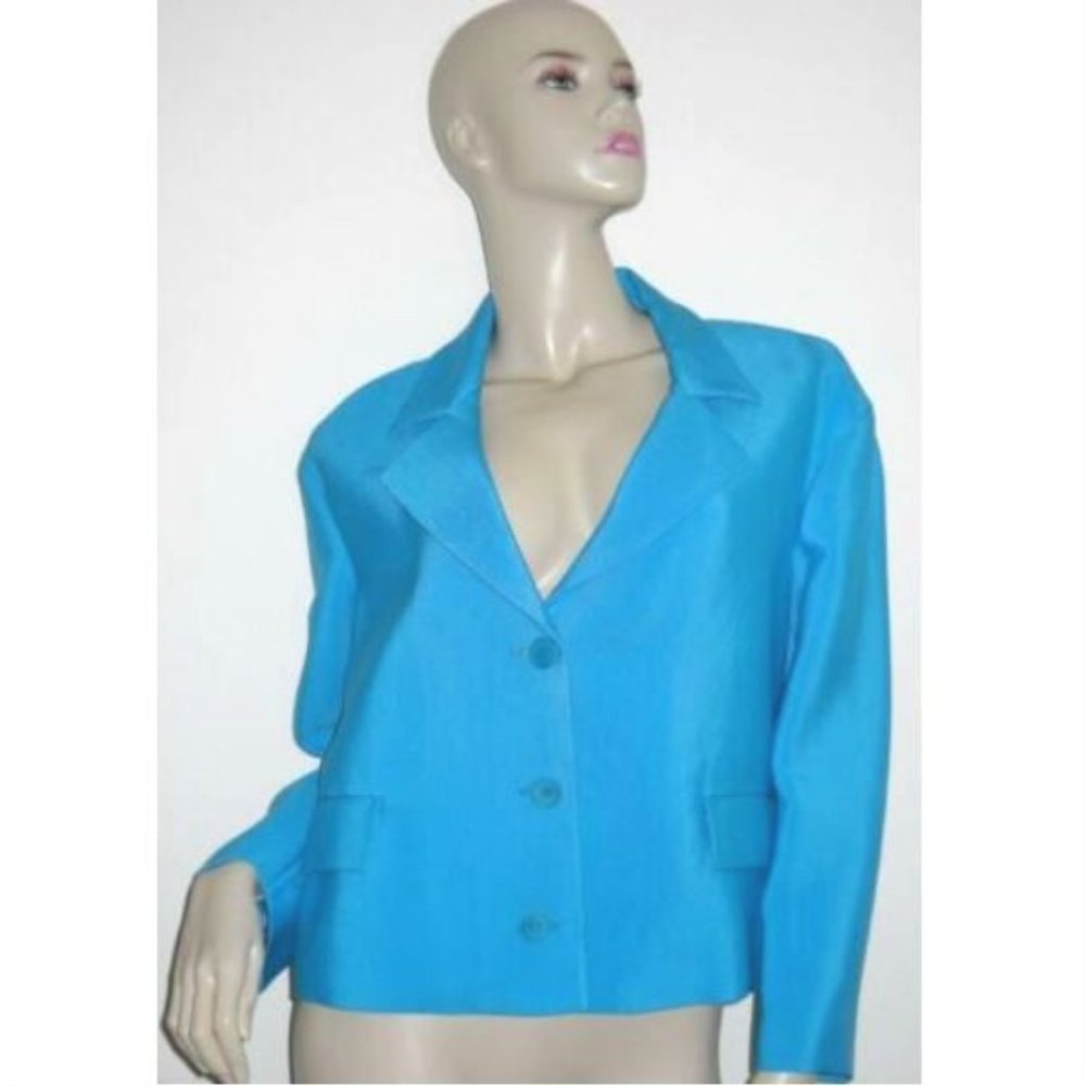 Bottega Veneta Women's Blue Blazer Jacket 44 - Picture 2 of 6